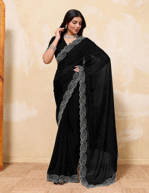 Vasthrlay Maroon Unstitched Saree
