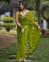 Vasthrlay Georgette Leheriya Unstitched Blue Saree