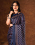 Vasthrlay Womens Printed Unstitched Brown Saree