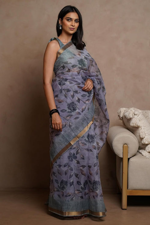 Vasthrlay Fashion Polyester Printed White Ethnic Wear