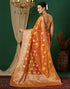 Vasthrlay Banarasi Kanjivaram Unstitched Orange Saree