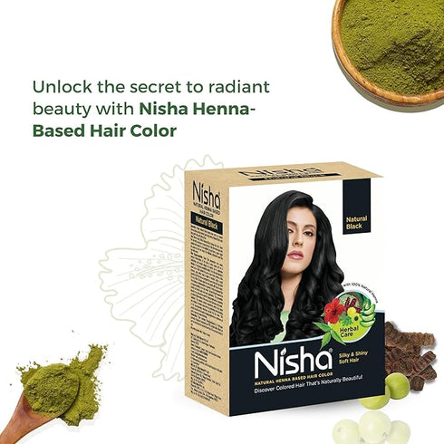 Nisha Henna Based Hair Color Natural Black 60g