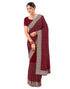 Vasthrlay Womens Embroidered Unstitched Maroon Saree