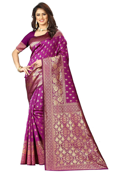 Vsathrlay Purple Kanchipuram Ethnic Wear