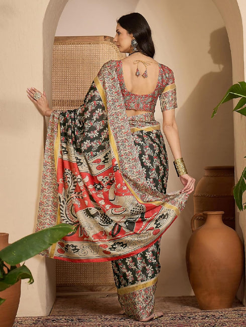 Vasthrlay Printed Off White Off White Saree