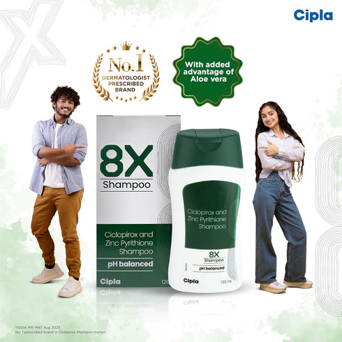 Cipla 8x Shampoo with ph balanced 120ml