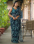 Vasthrlay Chiffon Bandhani Blue Saree With Unstitched Blouse Piece