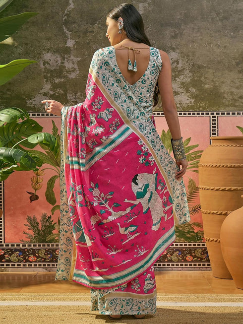 Vasthrlay Printed Yellow Saree