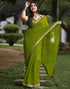 Vasthrlay Georgette Leheriya Unstitched Blue Saree