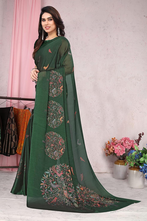 Vasthrlay Fashion Chiffon Printed Dusty Ethnic Wear