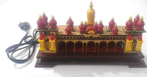 Crafts India® Handcrafted channapatna Wooden Mysore Palace Model with Lighting,channapatna Toys/Dolls- 21 X 12 cms