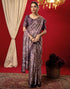Vasthrlay Chiffon Printed Unstitched Dark Green Saree