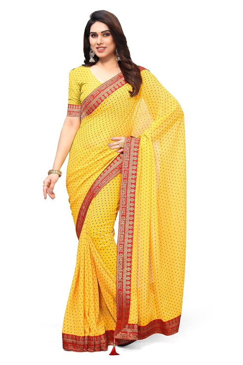 Vasthrlay Fashion Georgette Bandhej Red Ethnic Wear