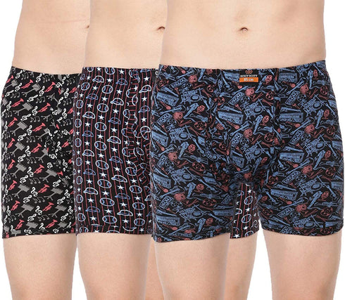 Dixcy Scott Men's Cotton Regular All Over Print Trunks