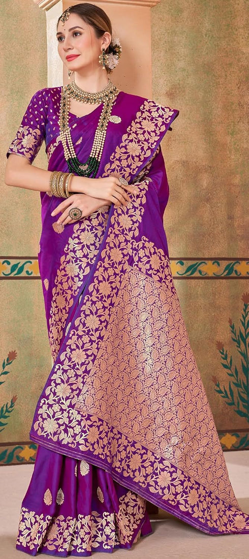 Vasthrlay Women's Kasamiri Designer Unstitched Saree