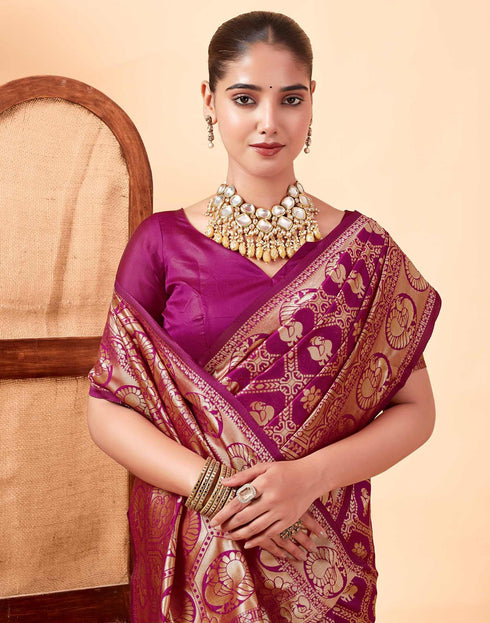 Vasthrlay Banarasi Traditional Unstitched Saree