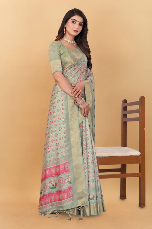 Vasthrlay Kanjivaram Traditional Unstitched Saree