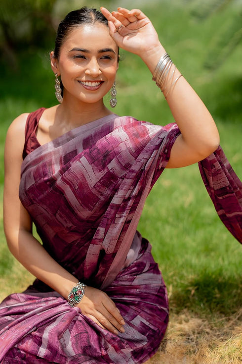 Vasthrlay Fashion Georgette Abstract Dusty Ethnic Wear