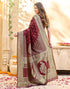 Vasthrlay Womens Weaving Unstitched Cream Saree