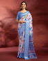 Vasthrlay Printed Jacquard Unstitched Rama Green Saree