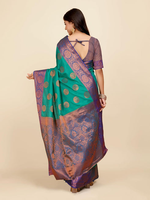 Vasthrlay Banarasi Mehendi Ethnic Wear