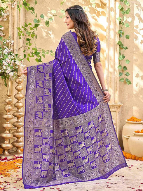 Vasthrlay Banarasi Weaving Maroon Saree