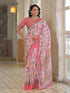 Vasthrlay Womens Printed Unstitched Baby Pink Saree