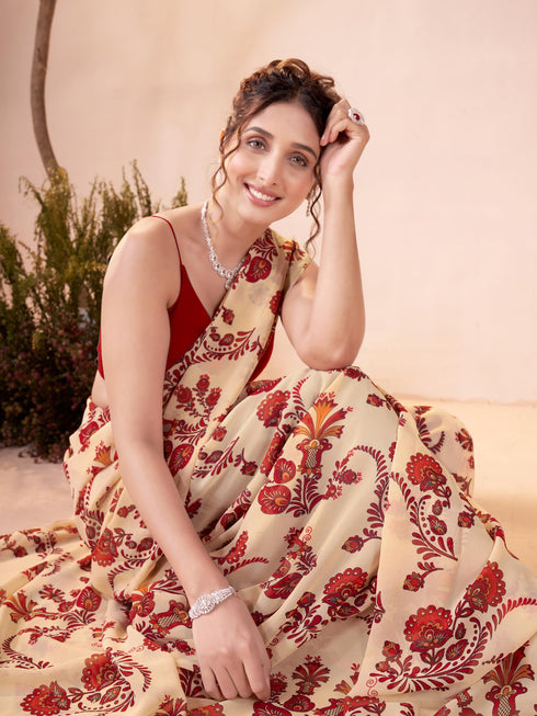 Vasthrlay Georgette Printed Saree