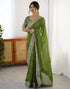Vasthrlay Georgette Bandhani Unstitched Purple Saree