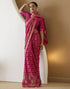 Vasthrlay Georgette Bandhani Unstitched Maroon Saree