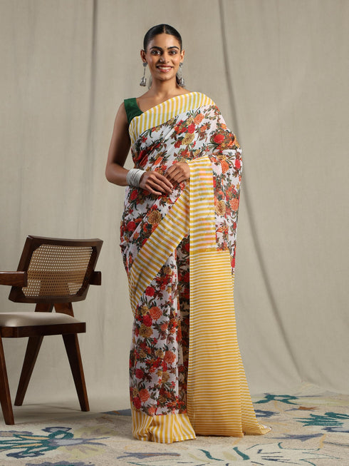Vasthrlay Floral Unstitched Saree