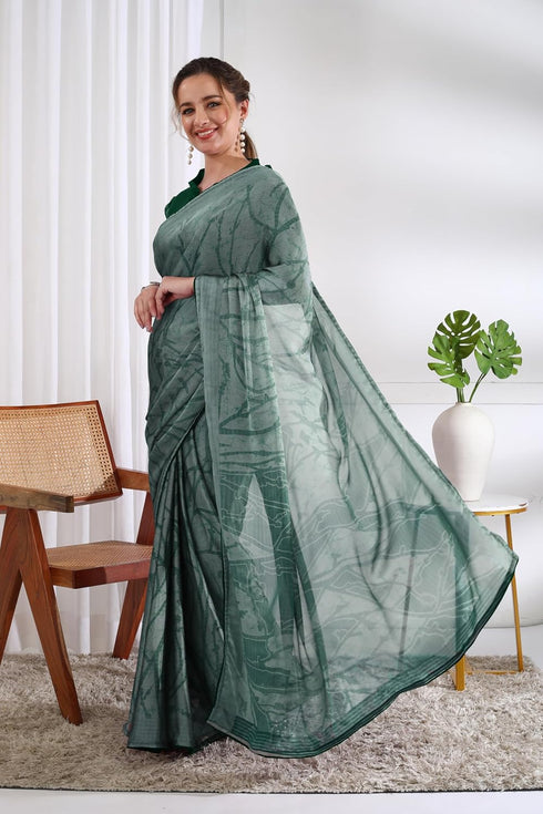 Vasthrlay Fashion Chiffon Geometric Printed Ethnic Wear