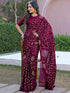 Vasthrlay Chiffon Printed Unstitched Teal Saree