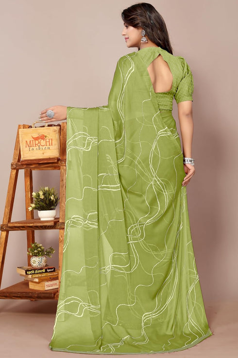 Vasthrlay Fashion Georgette Geometric Dusty Ethnic Wear