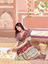 Vasthrlay Womens Abstract Unstitched Off White Saree