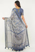 Vasthrlay Grey2 Polyester Saree With Unstitched Blouse Piece