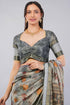 Vasthrlay Grey1 Polyester Saree With Unstitched Blouse Piece