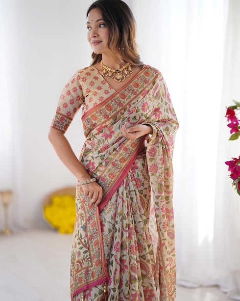 Vasthrlay Handloom Traditional Multicolour Saree