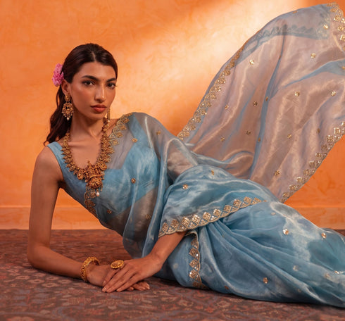 Vasthrlay Organza Embroidery Saree