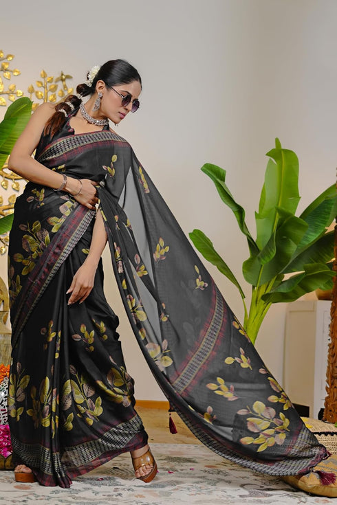Vasthrlay Fashion Chiffon Printed Lightweight Ethnic Wear