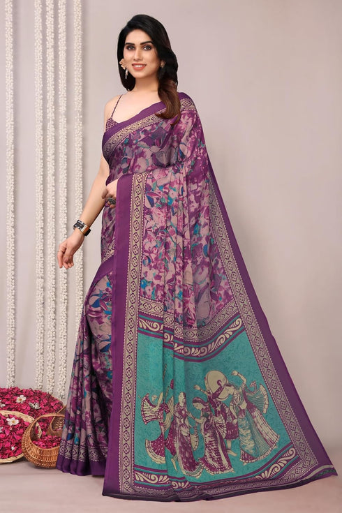 Vasthrlay Fashion Chiffon Printed Ethnic Wear