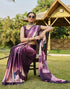 Vasthrlay Printed Tassels Unstitched Maroon Saree