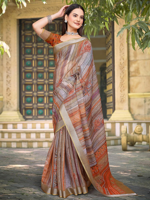 Vasthrlay Elephant Printed Unstitched Sai Ethnic Wear