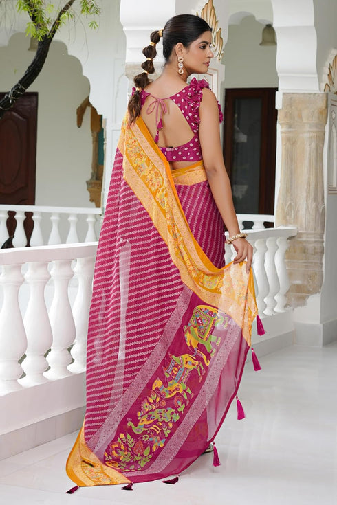 Vasthrlay Fashion Chiffon Printed Lightweight Ethnic Wear