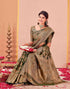 Vasthrlay Kanjivaram Jacquard Unstitched Rama Green Saree
