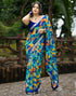 Vasthrlay Chiffon Printed Unstitched Pink Saree