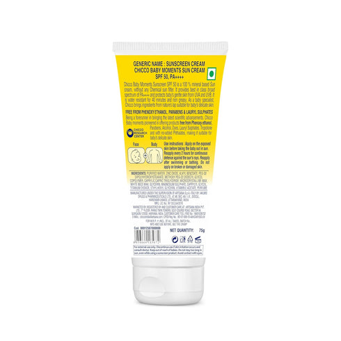 Chicco Baby Moments Mineral Sun Cream SPF 50 for Babies