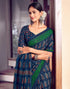 Vasthrlay Womens Printed Unstitched Green Saree