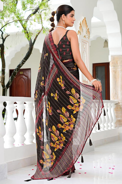 Vasthrlay Fashion Georgette Geometric Printed Ethnic Wear