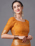 Vasthrlay Banarasi Unstitched Musturd Ethnic Wear